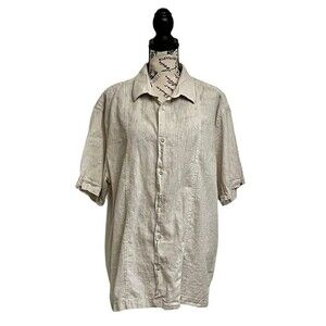 Cafe Luna Mens Shirt Beige Color Size XL Linen/Cotton Boho Breathable Minimal